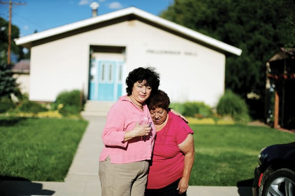 Undocumented immigrant Rosa Sabido, left, who was given sanctuary at a United Methodist Church in Colorado, says goodbye to her mother, a naturalized U.S. citizen.