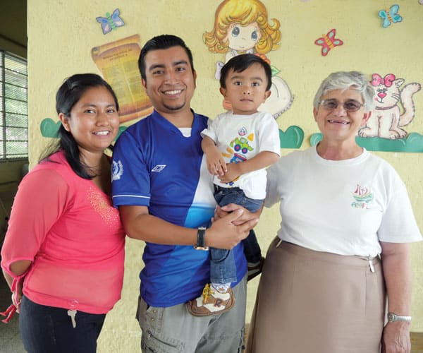 Carlos Miranda, with his wife Karla and son Andry, helps at-risk youth through a Maryknoll Affiliates project, Caminando Por La Paz, meaning Walking Toward Peace, in a gang-ridden neighborhood in Guatemala.