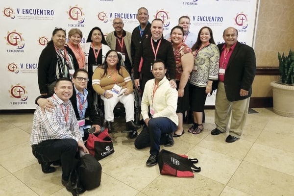 Local Fruits of the V National Encuentro: Brianda Franco (fourth from right) joins delegates from the Diocese of Providence at the National V Encuentro in Grapevine, Texas, last September (S. Cuéllar/U.S.)