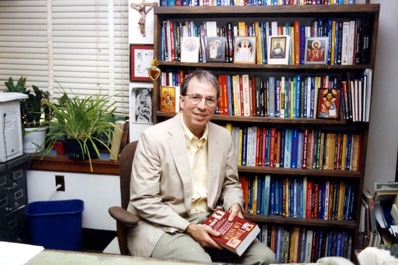 Robert Ellsberg, Orbis publisher and editor-in-chief, holds his book All Saints: Daily Reflections on Saints, Prophets, and Witnesses for Our Time. (Courtesy of Robert Ellsberg)