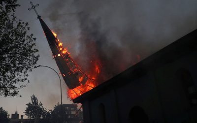 Protesters burn churches in Chile over inequality