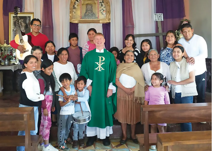 Father McPhee joyfully celebrates Mass and the sacraments in Los Molinos, where he and a pastoral team are forming a chapel community. (Courtesy of Gregory McPhee/Bolivia)